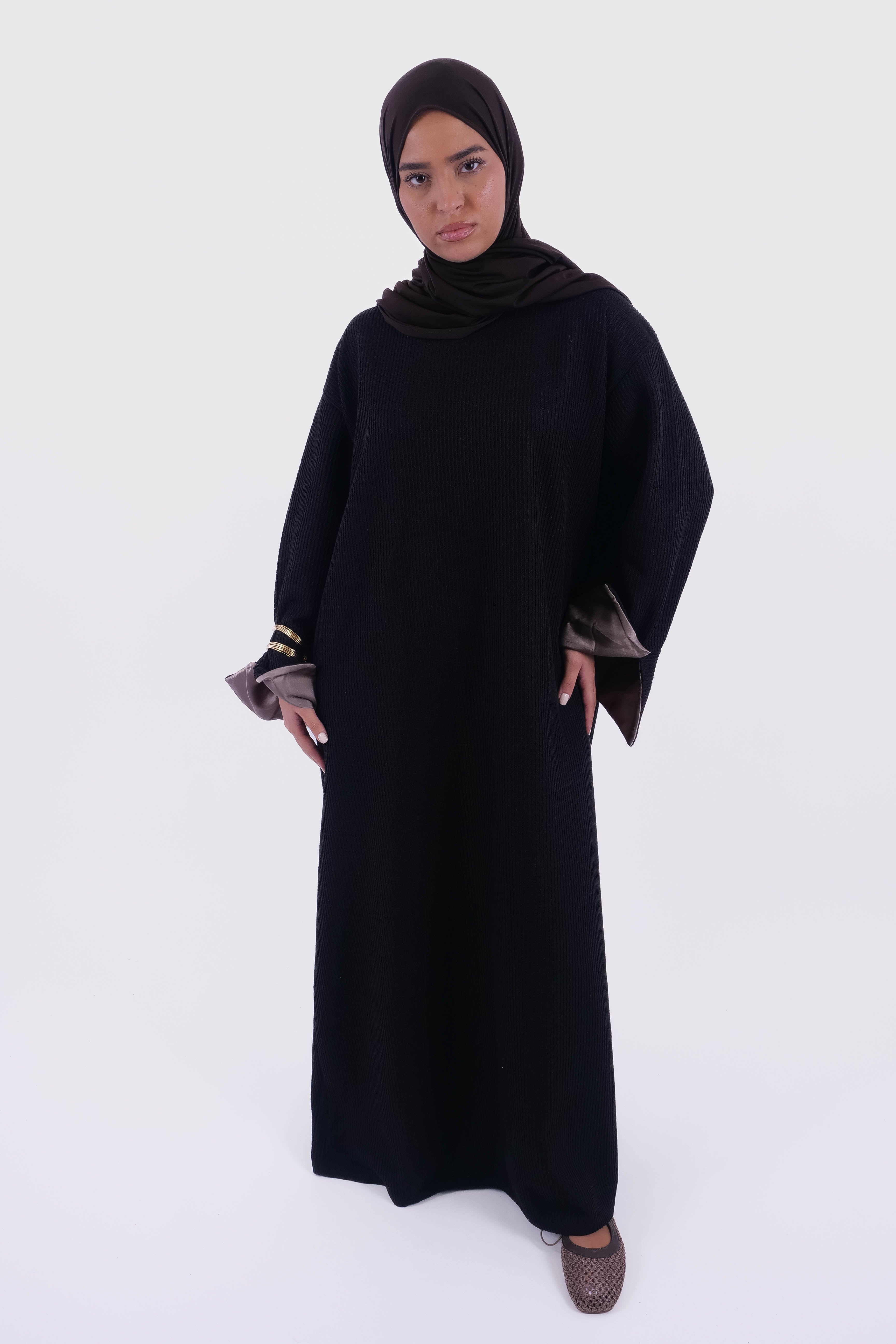 ROBE SOLENE DOUBLE MANCHE NOIR