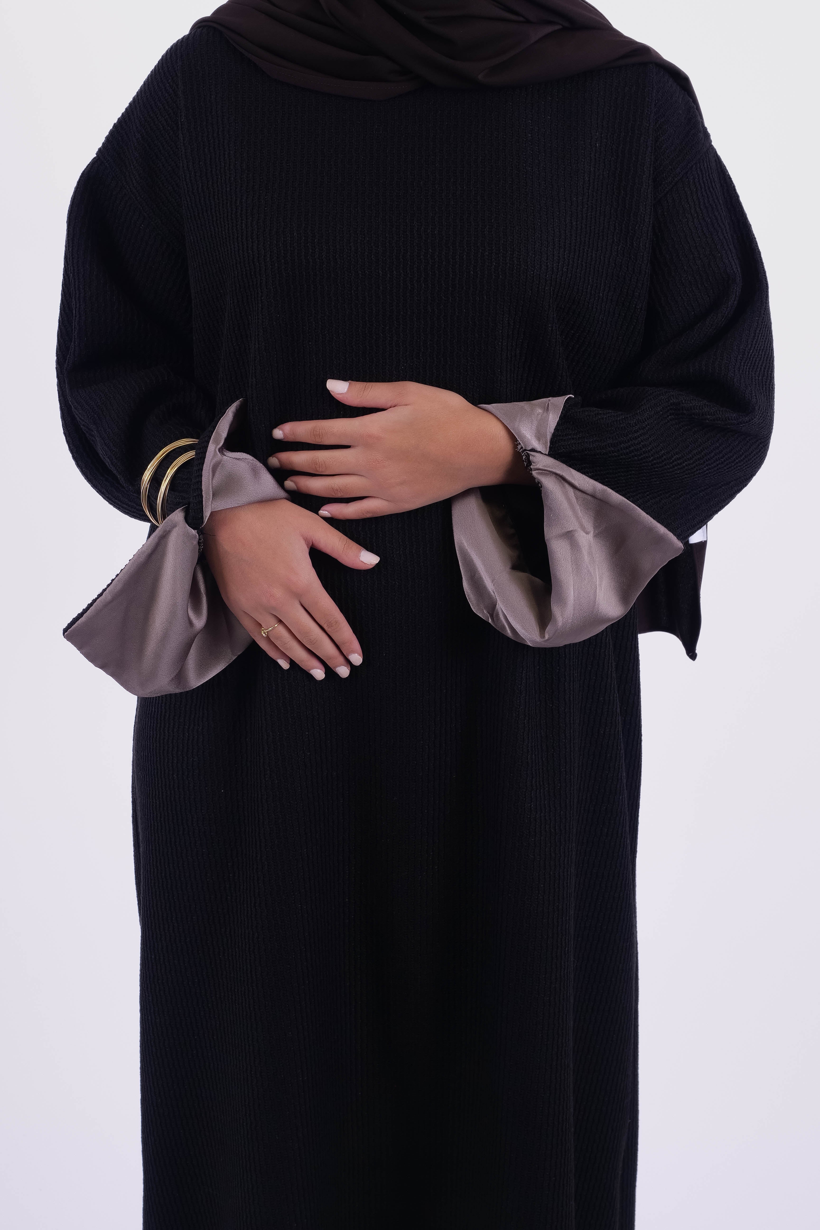 ROBE SOLENE DOUBLE MANCHE NOIR