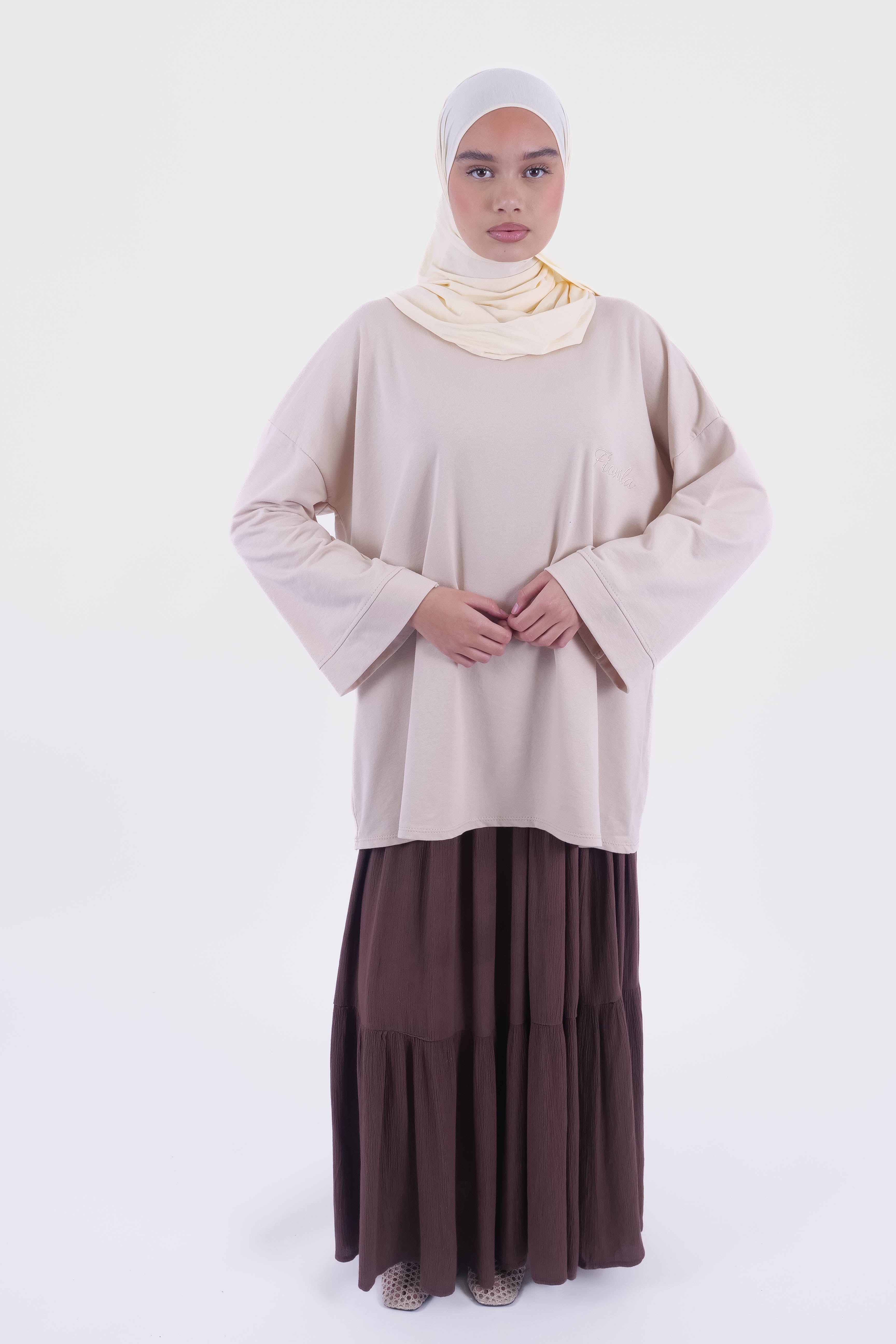 T-SHIRT OVERSIZE BEIGE TIMONE