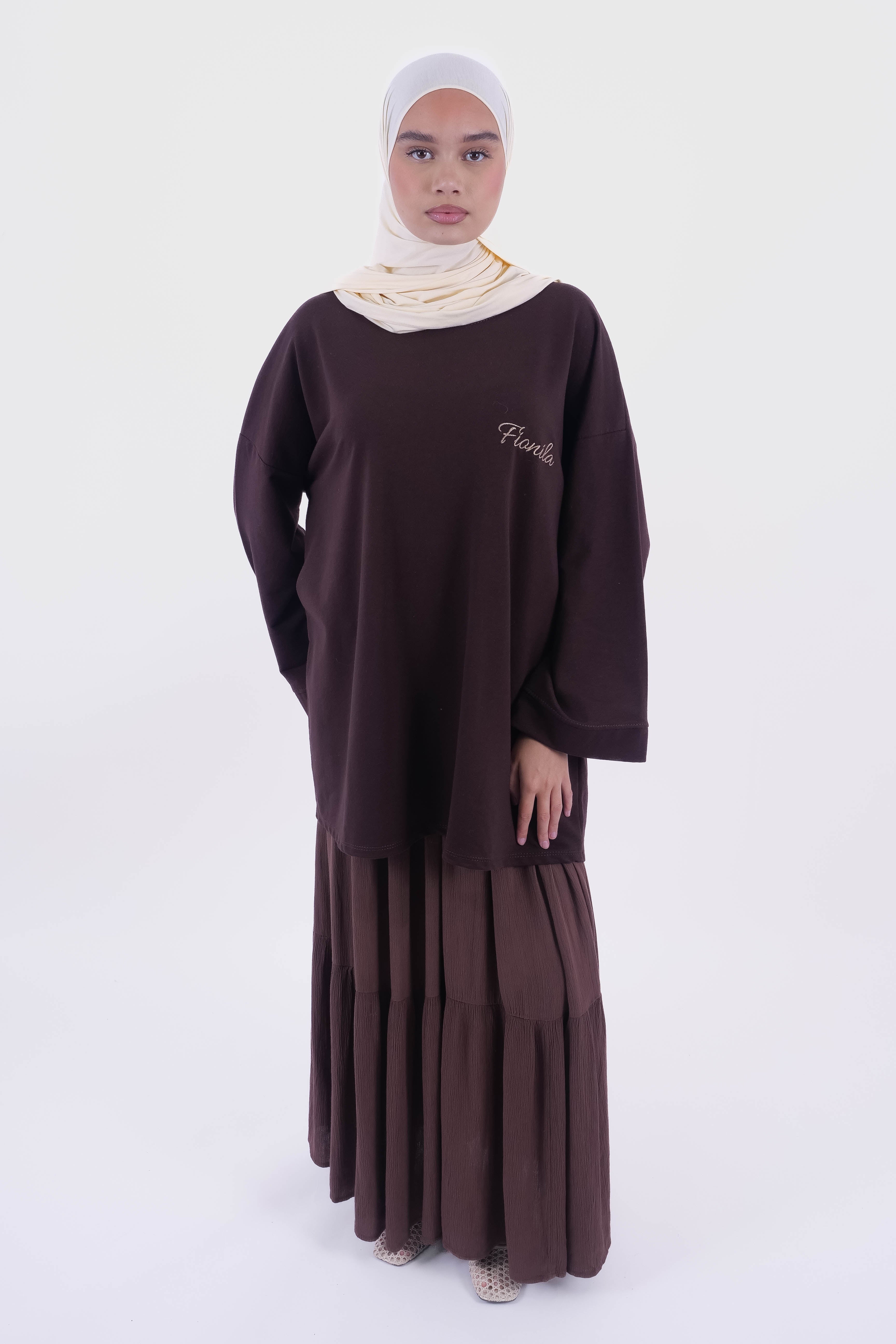 T-SHIRT OVERSIZE CHOCOLATE