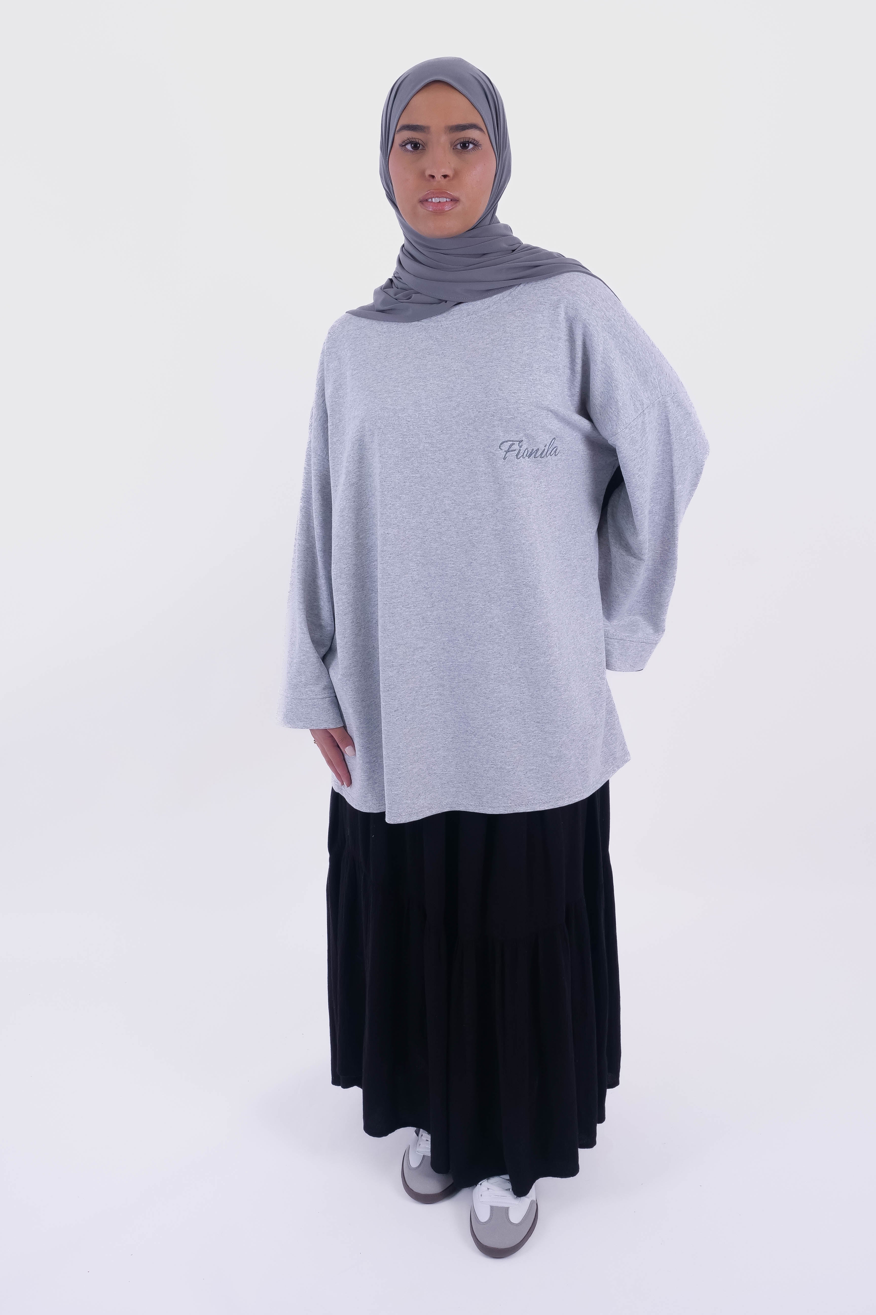 T-SHIRT OVERSIZE GRIS CLAIR
