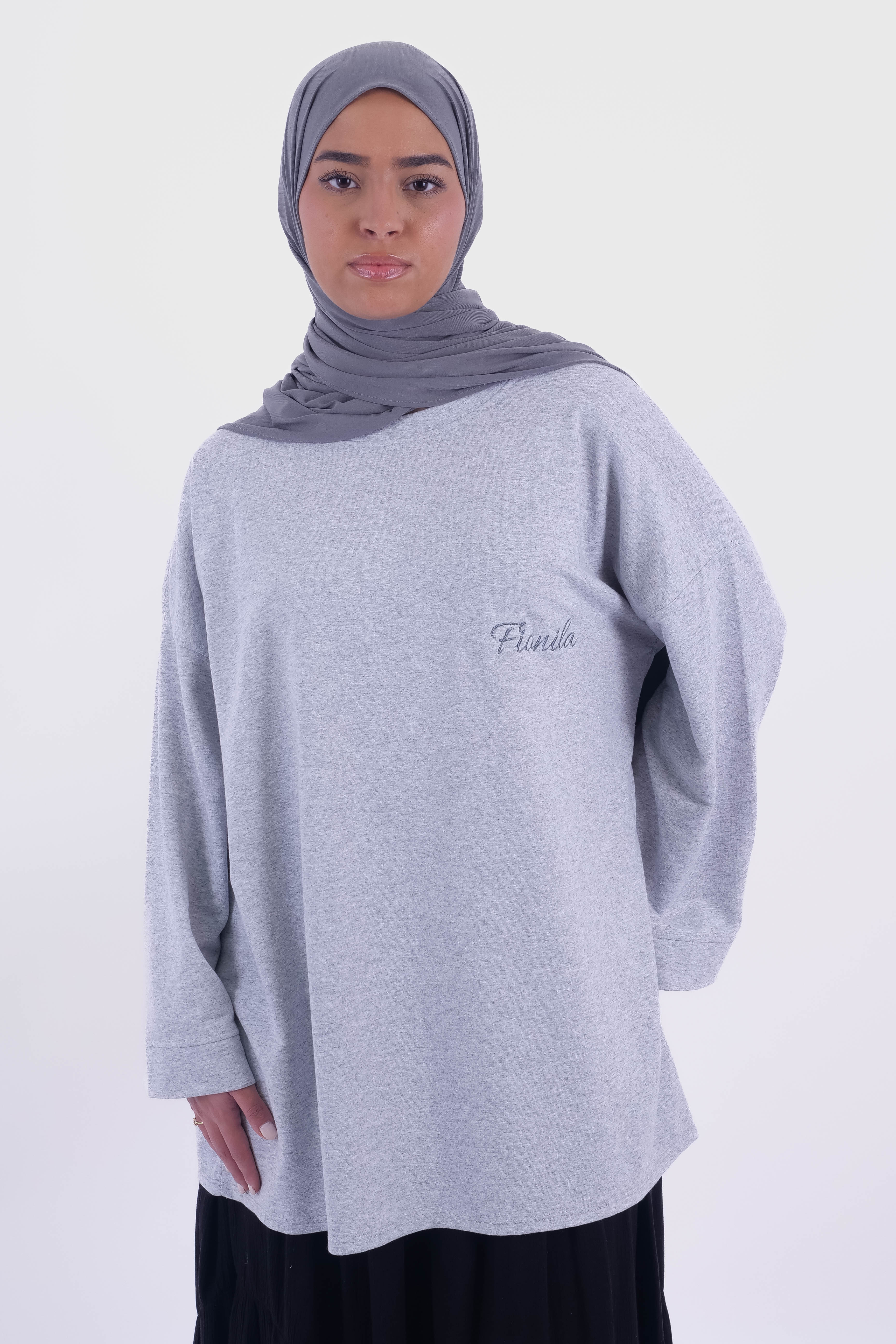 T-SHIRT OVERSIZE GRIS CLAIR