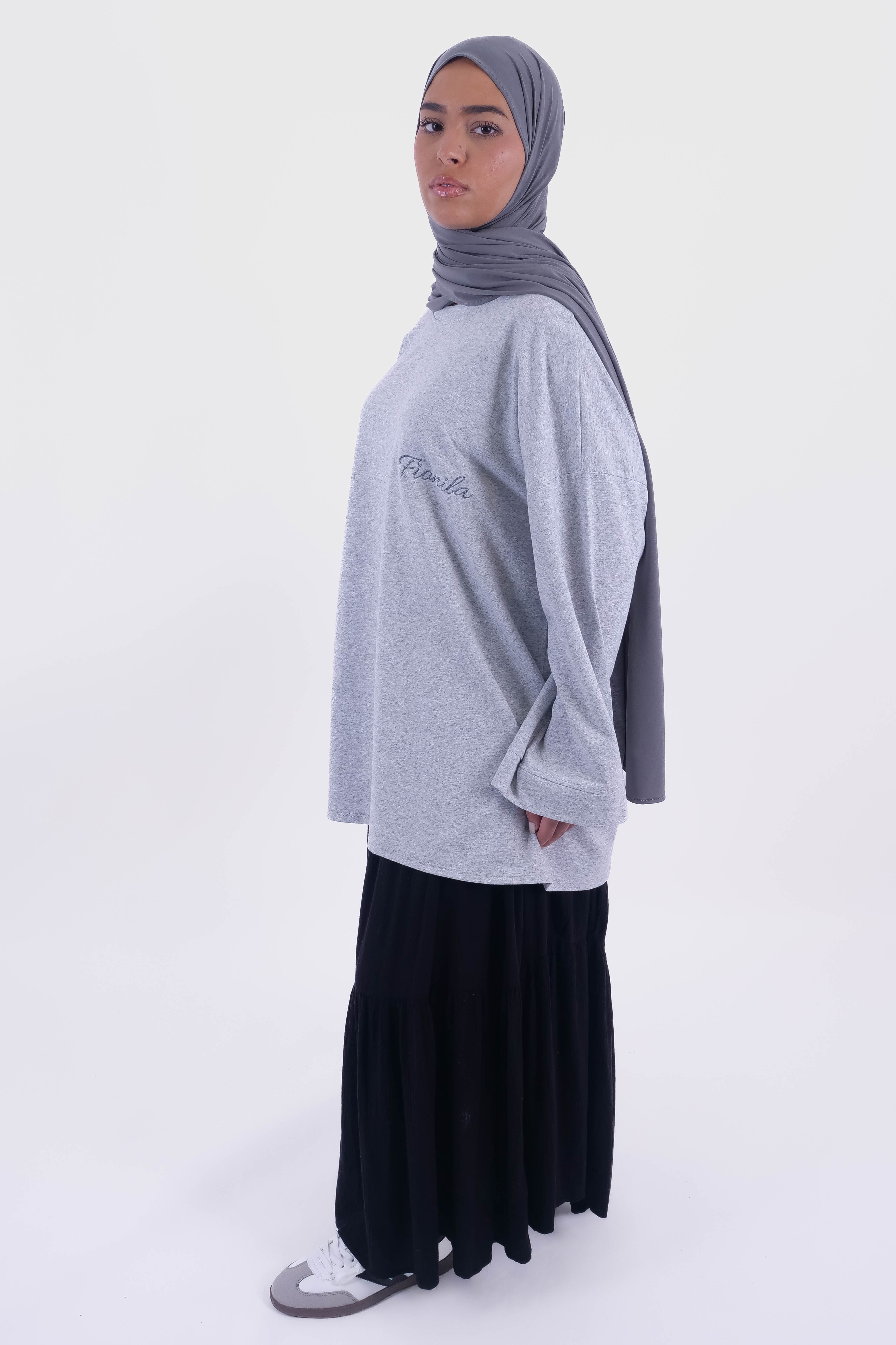 T-SHIRT OVERSIZE GRIS CLAIR