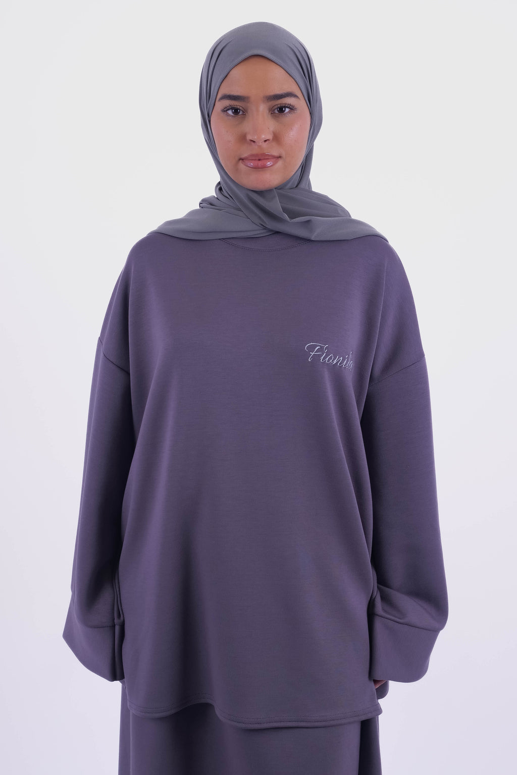 ENSEMBLE JUPE OVERSIZE GRIS SOURIS