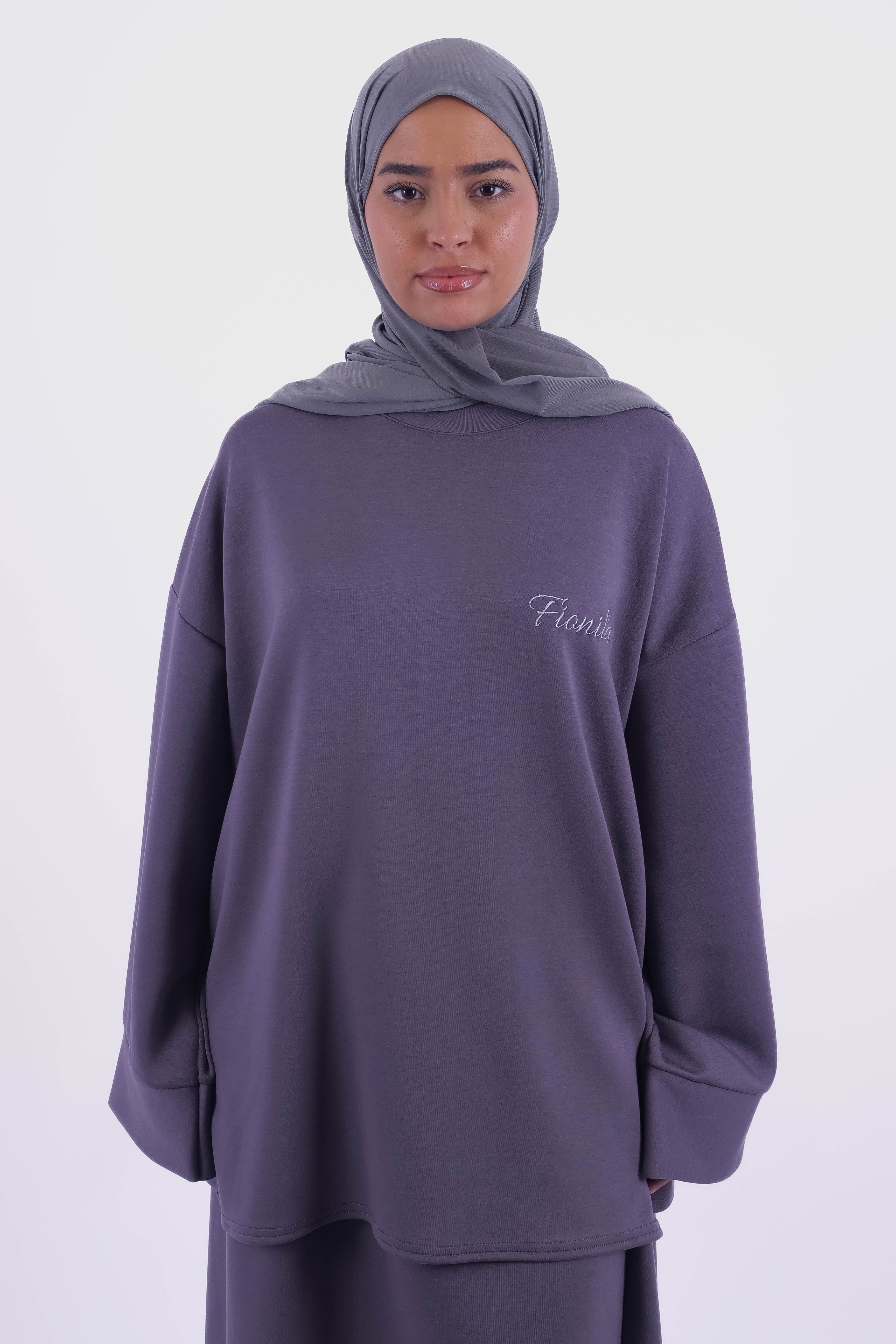 ENSEMBLE JUPE OVERSIZE GRIS SOURIS
