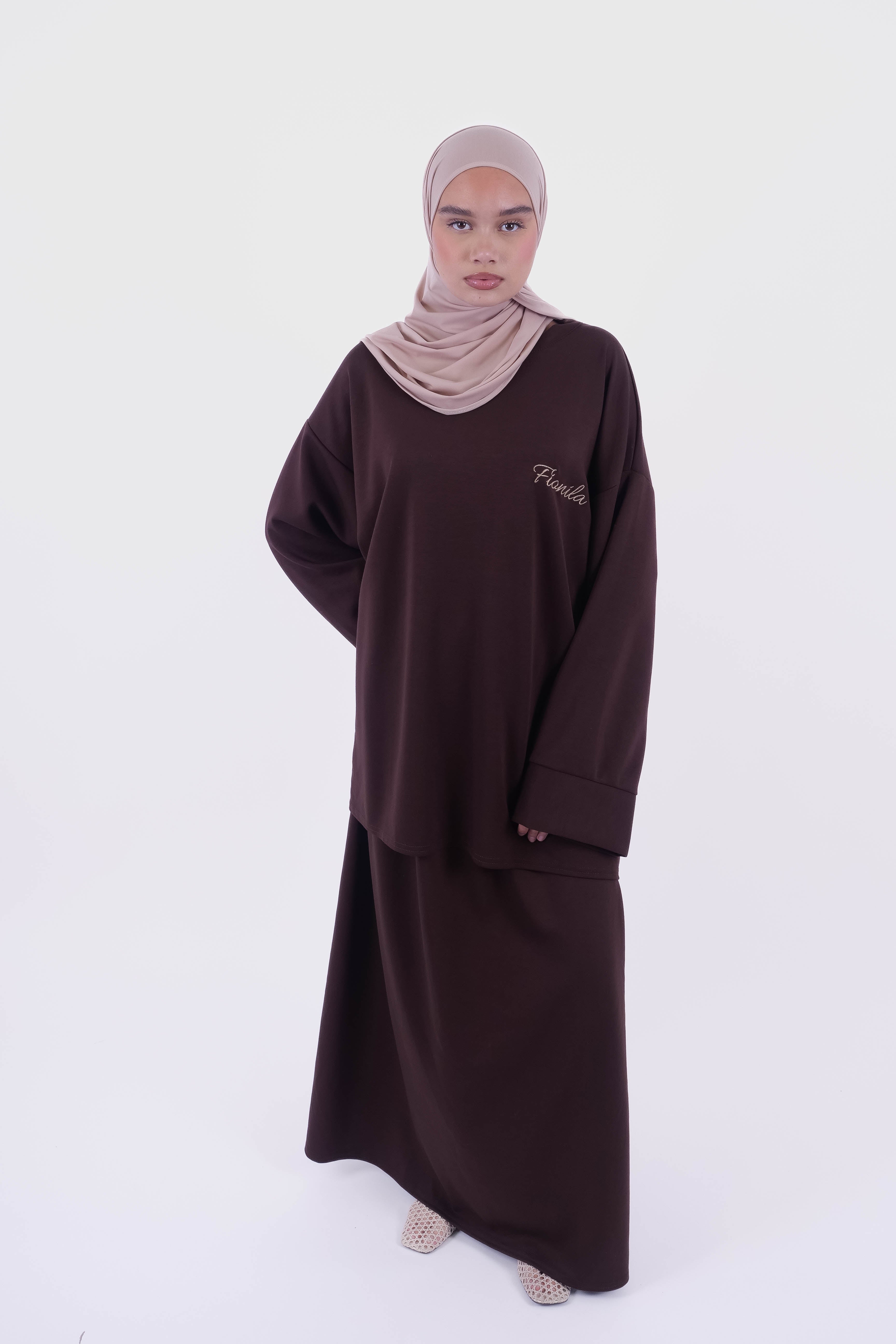 ENSEMBLE JUPE OVERSIZE CHOCOLAT