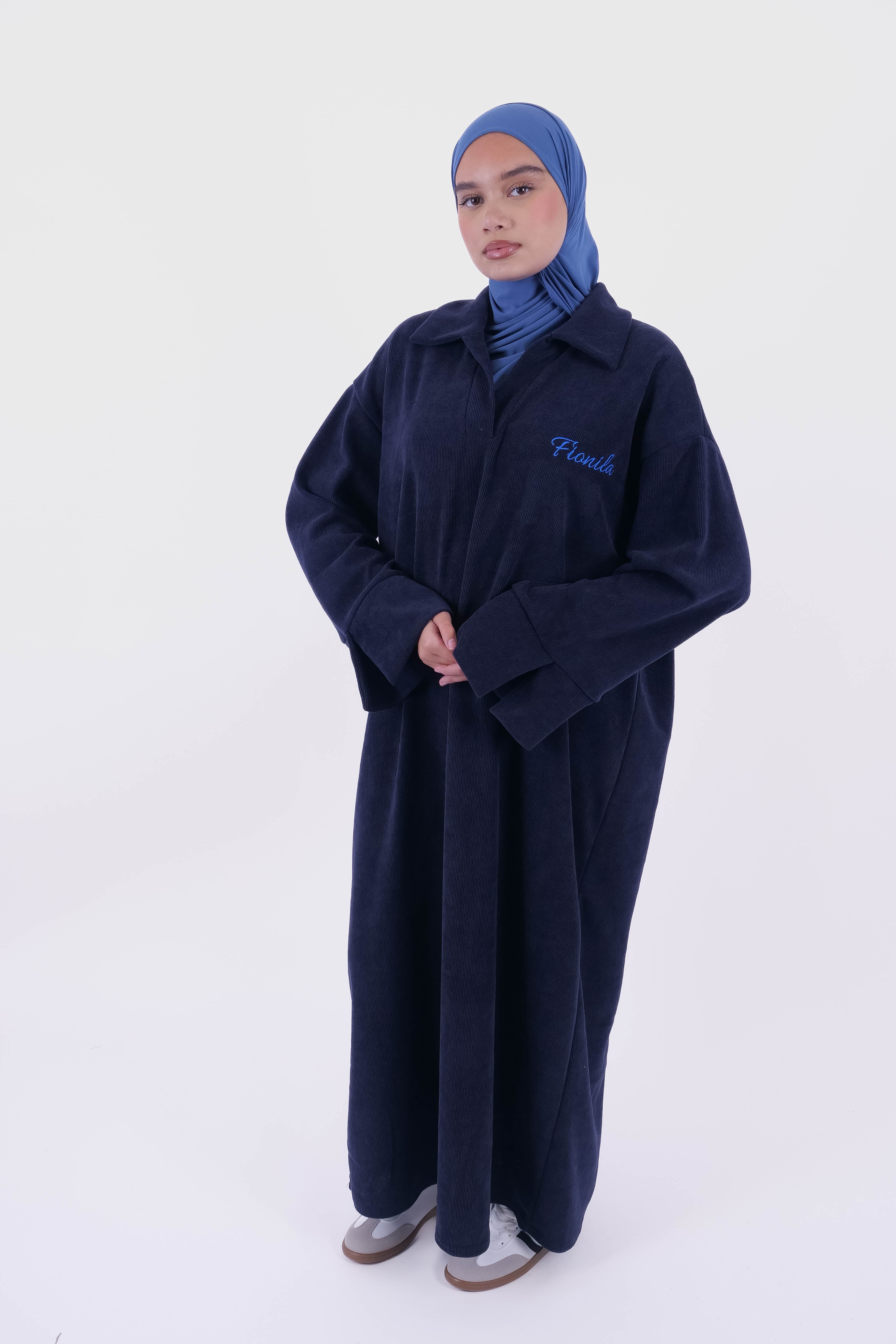 ROBE SELENA BLEU NUIT LOGO FIONILA