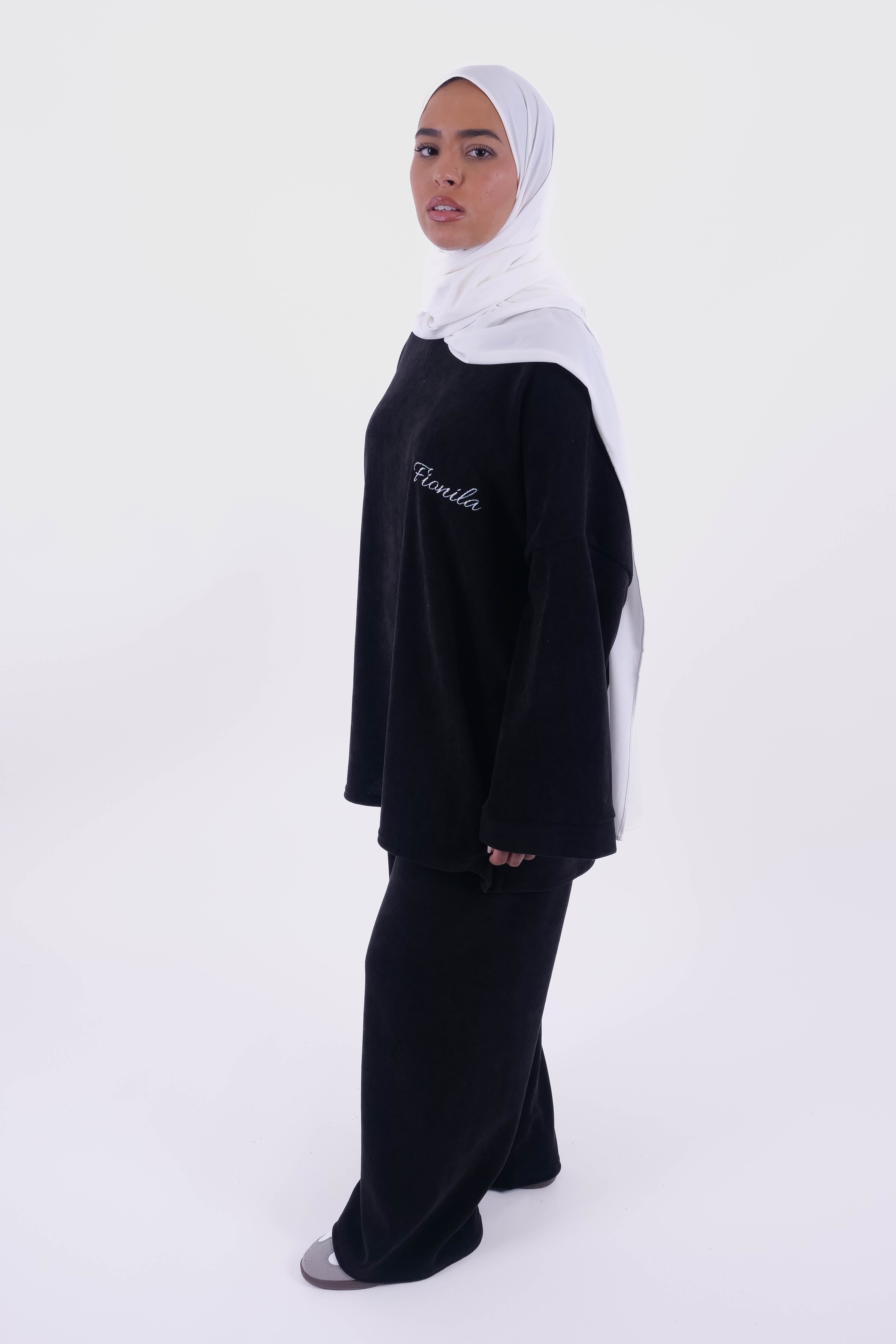 ENSEMBLE PANTALON CÔTELÉ NOIR