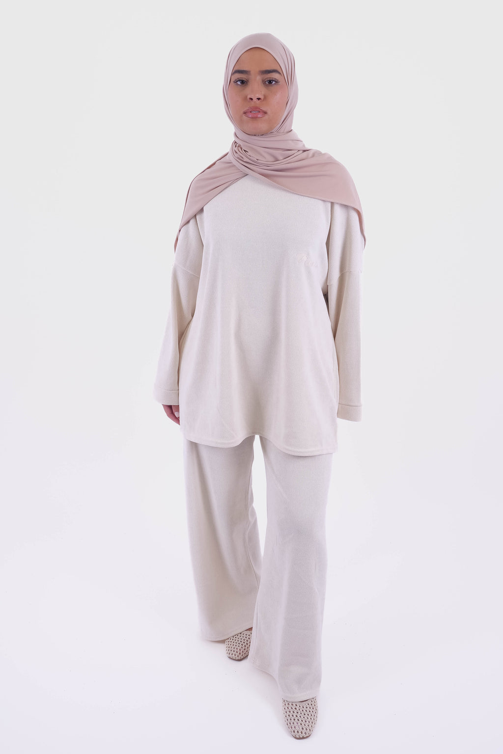 ENSEMBLE PANTALON CÔTELÉ MILK