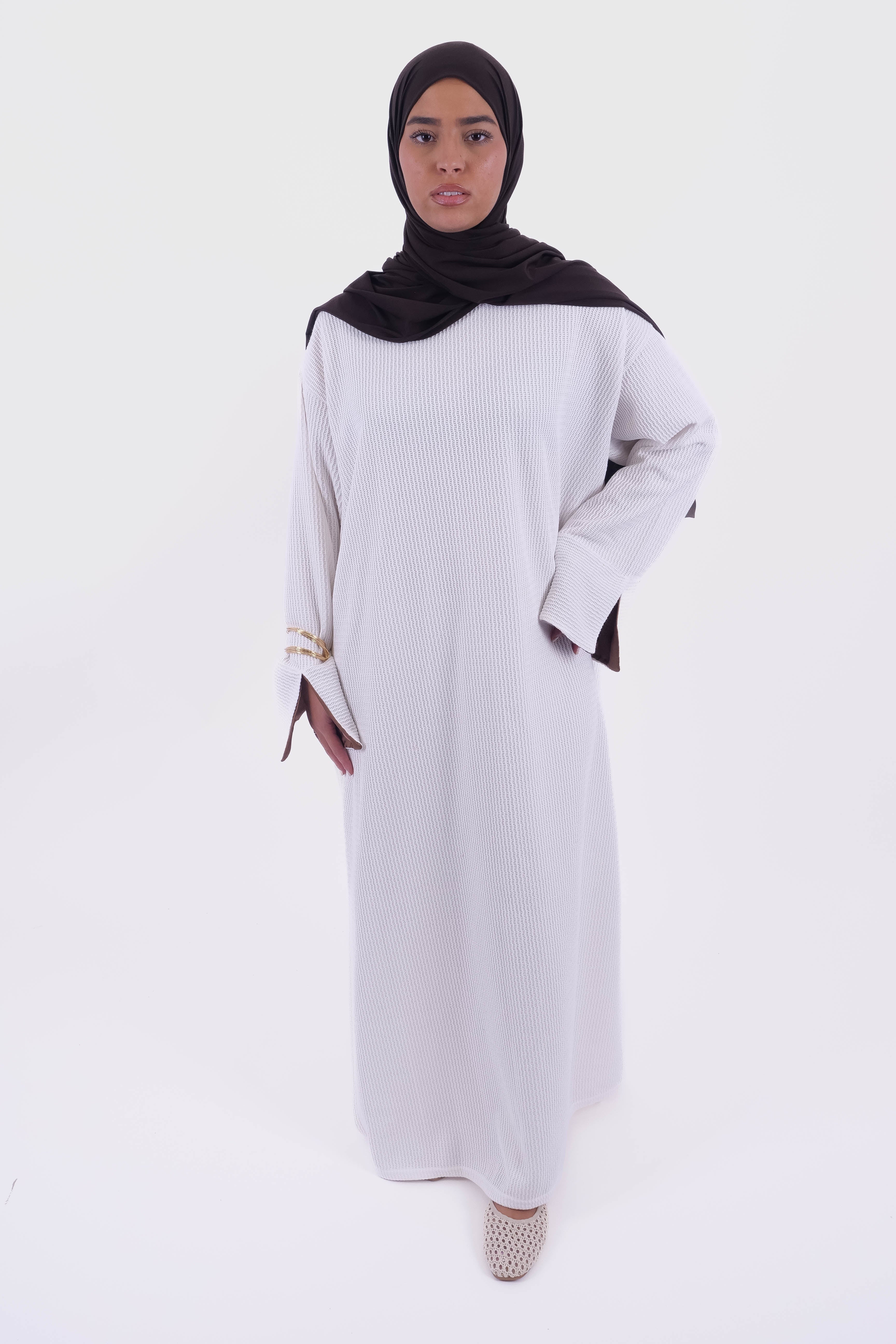 ROBE SOLENE DOUBLE MANCHE BLANC