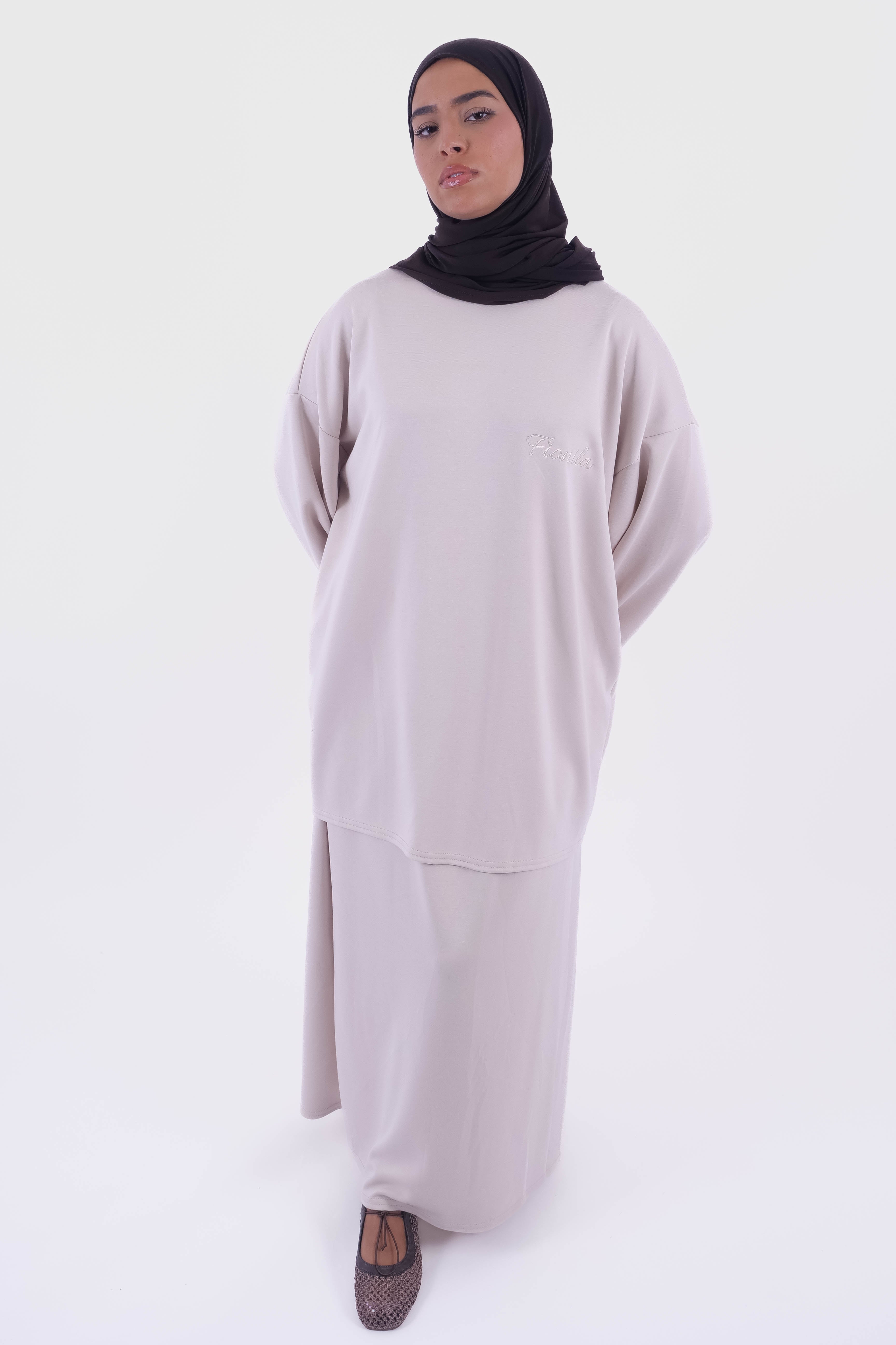 ENSEMBLE JUPE OVERSIZE BEIGE