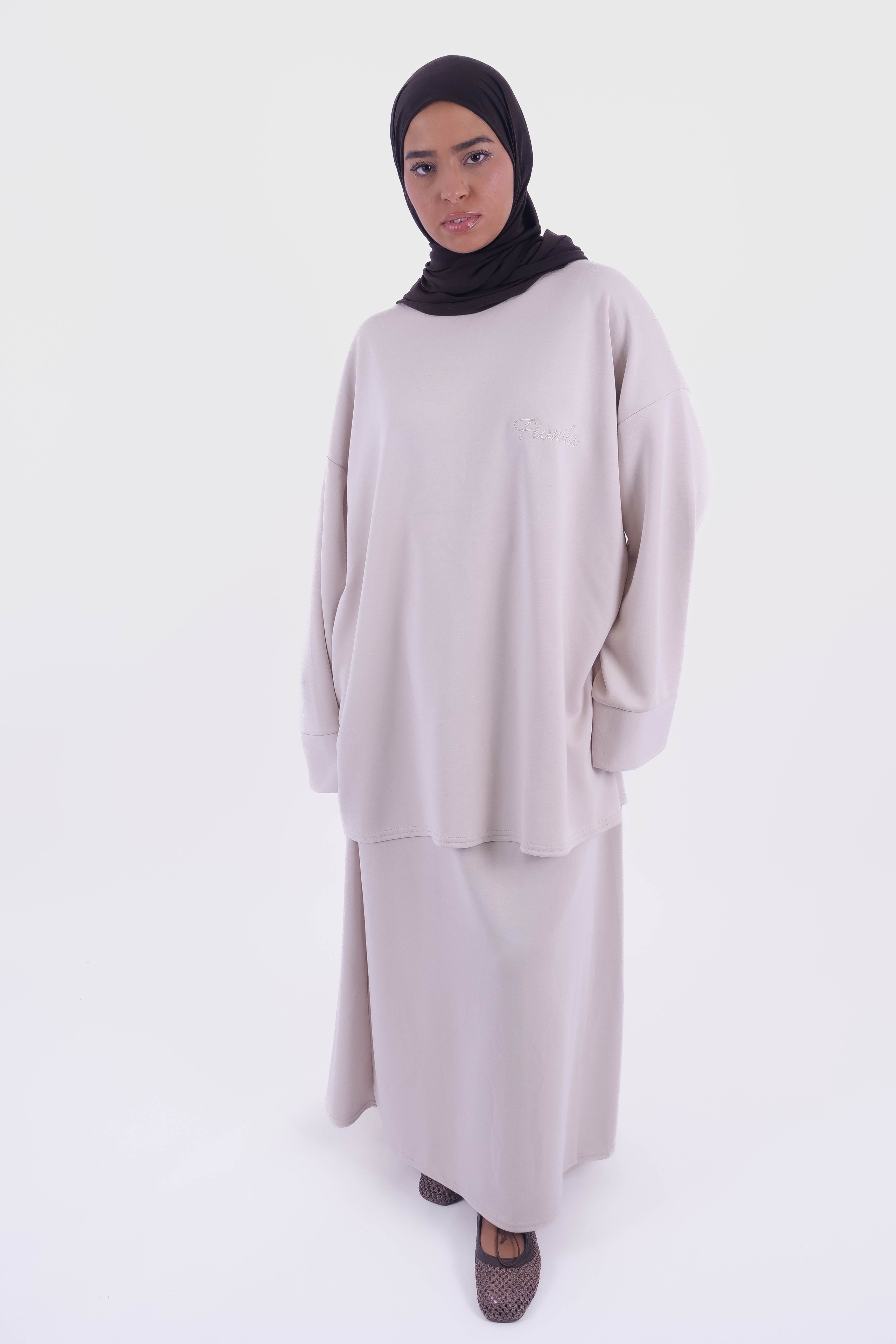 ENSEMBLE JUPE OVERSIZE BEIGE