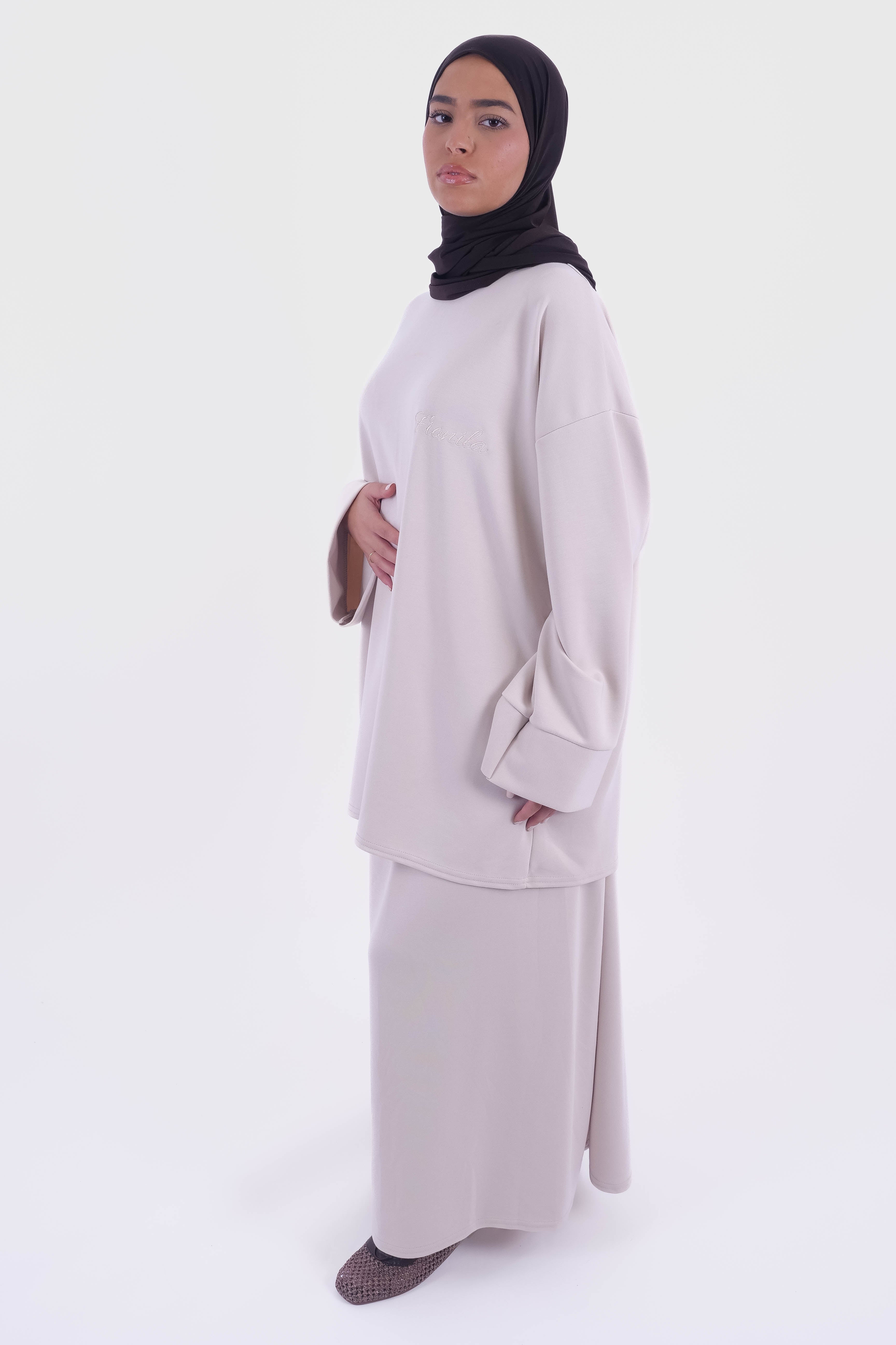 ENSEMBLE JUPE OVERSIZE BEIGE