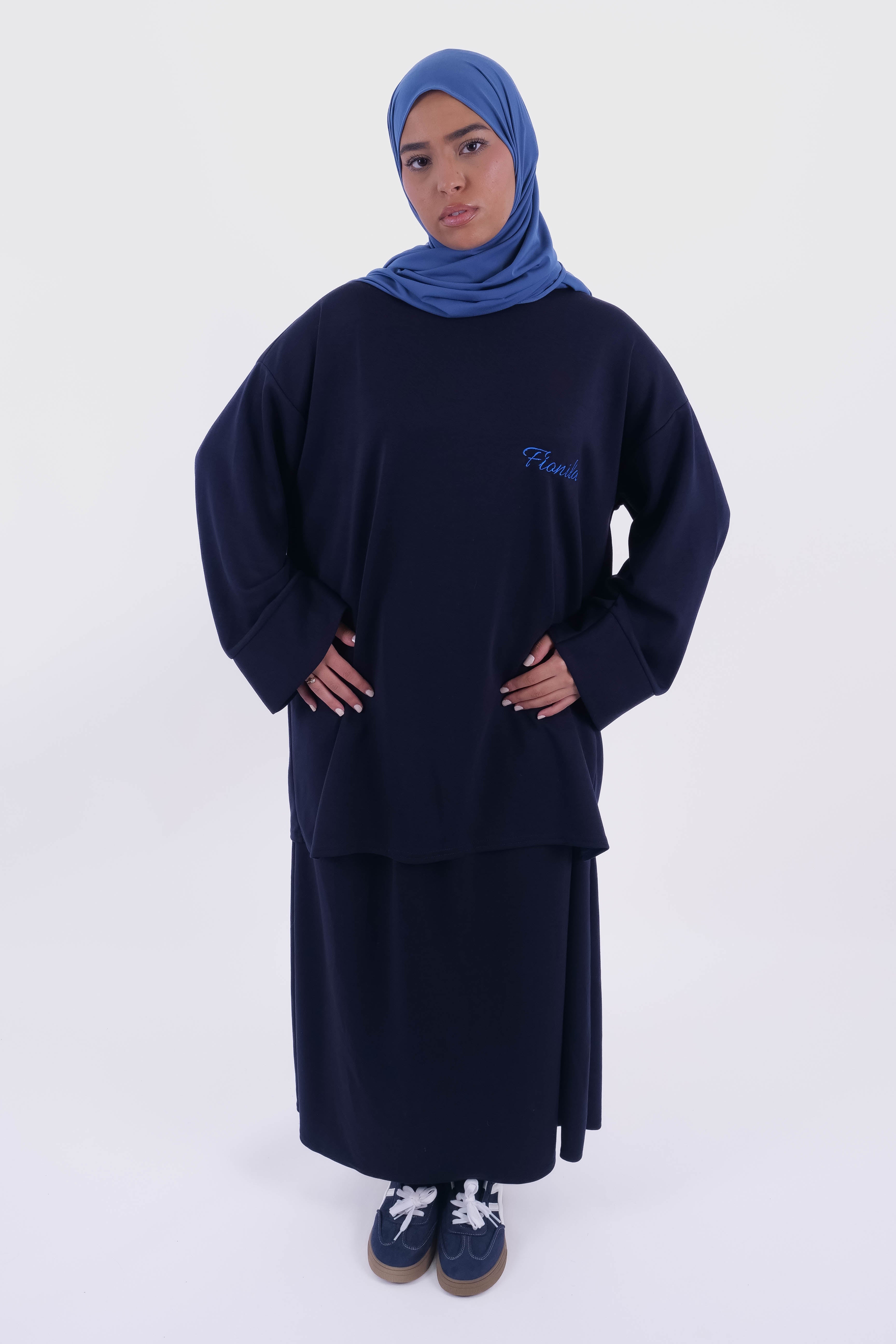 ENSEMBLE JUPE OVERSIZE BLEU NUIT